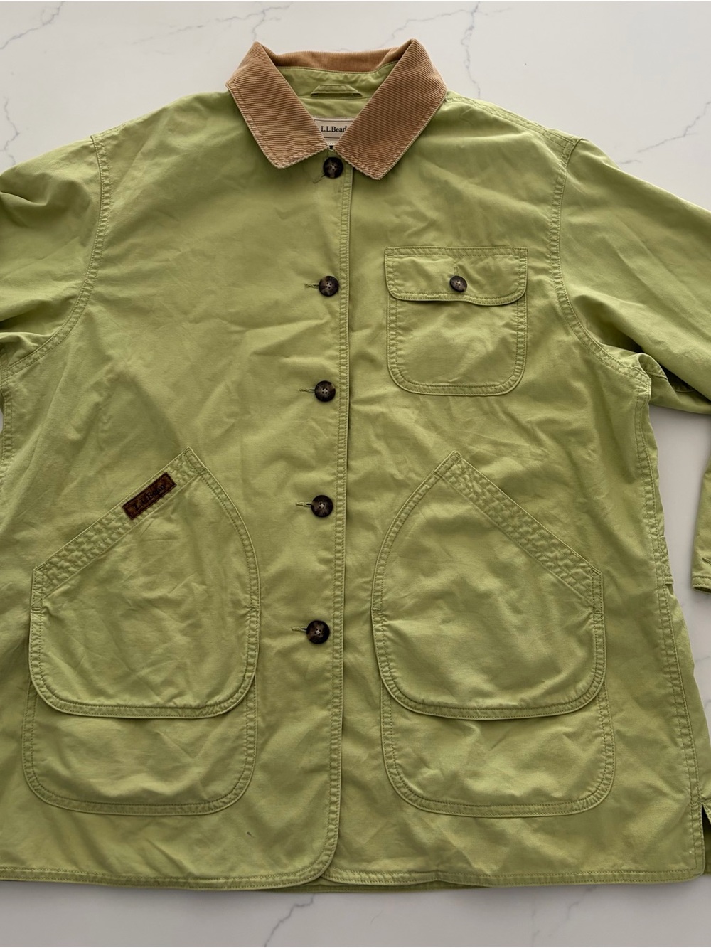 VTG L.L. Bean L Pet. Field Coat Barn Jacket
Sage Green Plaid Lined Like New